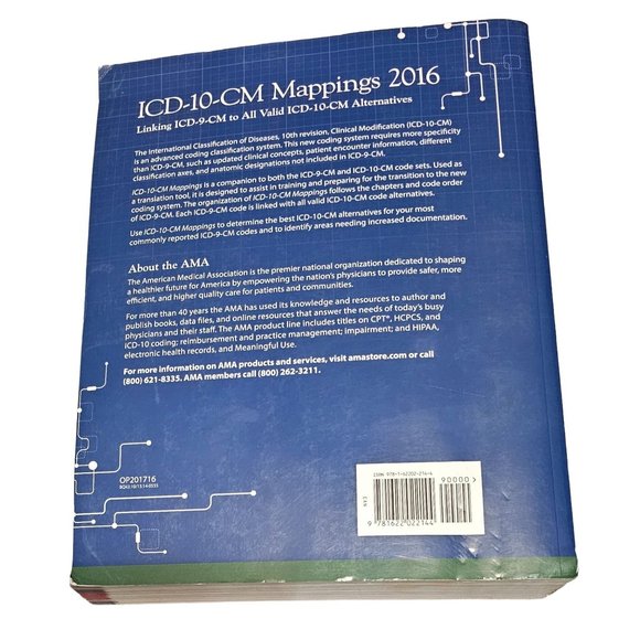 ICD-10-CM 2016 MAPPINGS By American Medical Association Medical Textbook GOOD - Picture 2 of 4